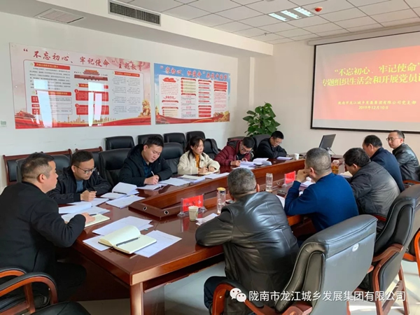 市龍江集團黨支部召開“不忘初心、牢記使命”專題組織生活會和民主評議黨員會議