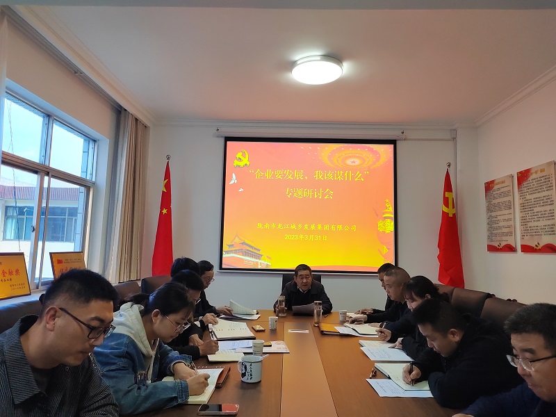 【“三抓三促”行動進(jìn)行時】市龍江城鄉(xiāng)集團(tuán)開展“隴南要發(fā)展，我該謀什么”——圍繞“加快集團(tuán)公司高質(zhì)量發(fā)展，我該謀什么”專題研討